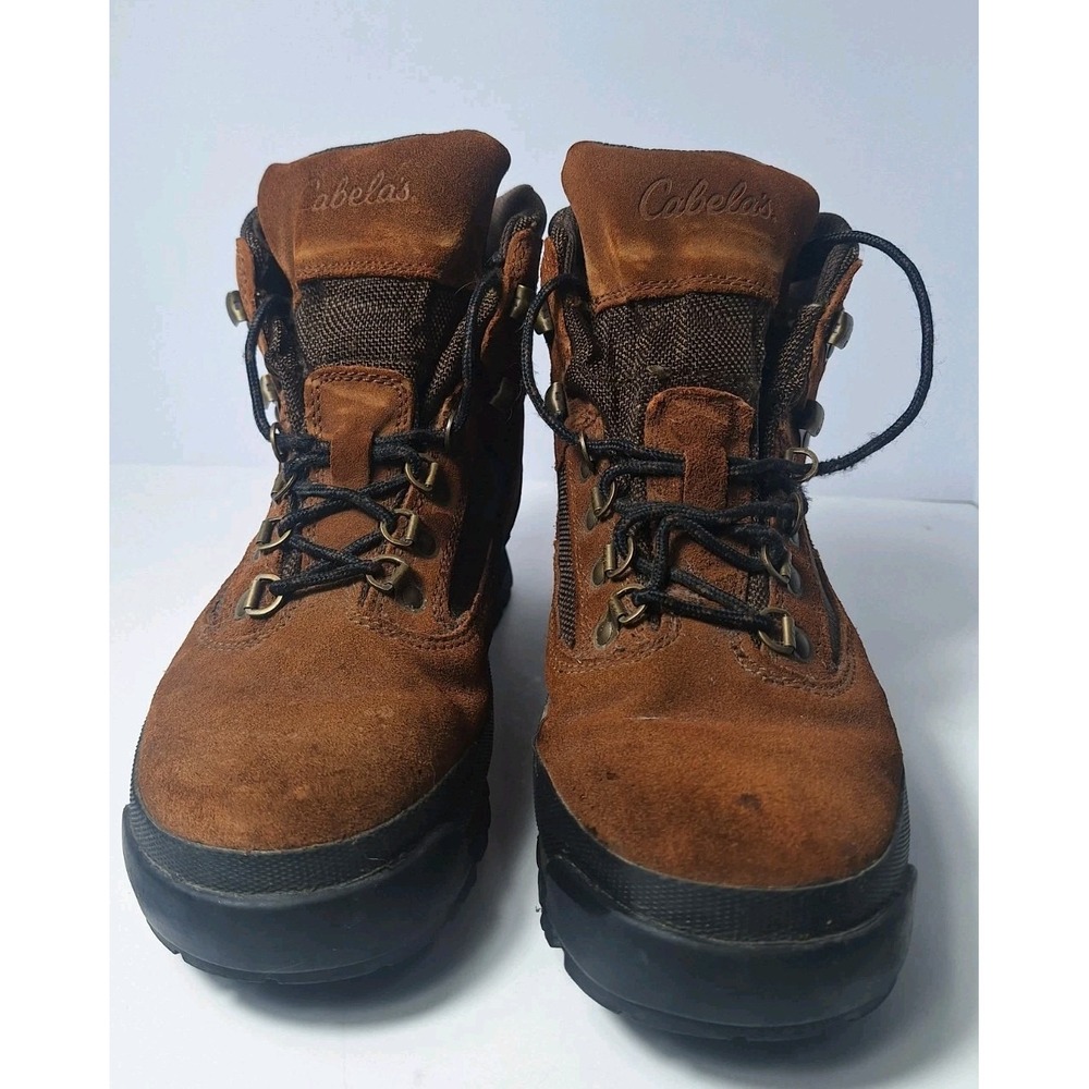 Cabelas Mens Boots Size 8 D Brown Leather Dry Plus Waterproof Hiking  81-4127